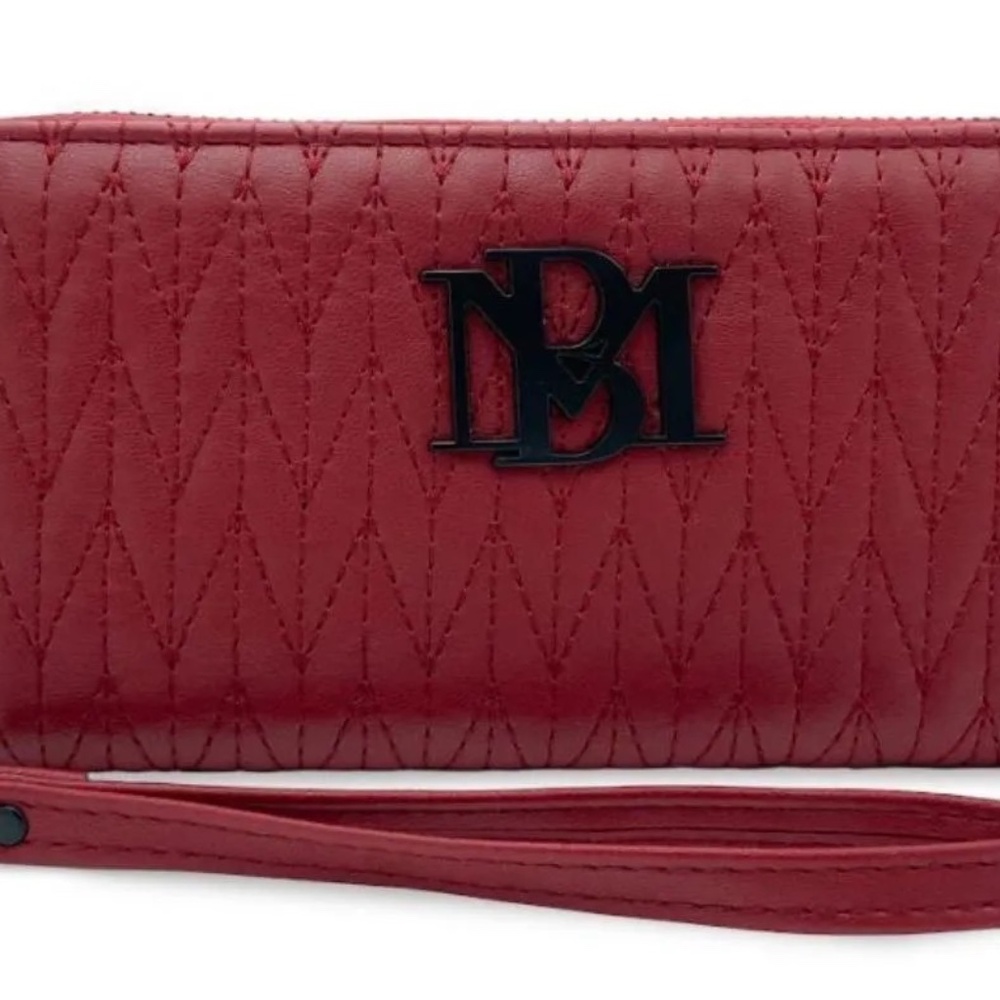 Flash Sale - Badgley Mischka Vegan Leather Wallet Wristlet  Phone Pocket In Red